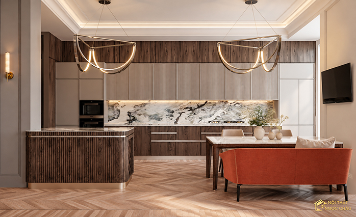 Mãu Tủ bếp laminate lacquered